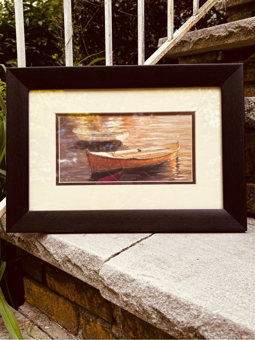 “Autumn Idleness” Framed Print by Marcelo Silva in Brown and Cream 17” x 12”